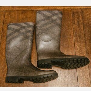 Burberry Brown Ombre Gradient Glitter Rain Boots European Size 37. US 7